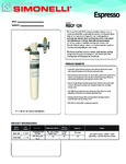 Nuova Simonelli RSCF124 Spec Sheet Nuova Simonelli RSCF124 Spec Sheet