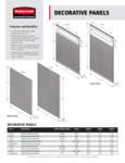Rubbermaid Decorative Panels Spec Sheet