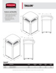 Rubbermaid Tailor Spec Sheet