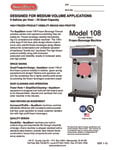 SaniServ 108 Spec Sheet