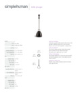 simplehuman Black Toilet Plunger Specsheet