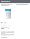 Simplehuman FOAMING HAND SOAP TABLET - Fragrance Free Specs Simplehuman FOAMING HAND SOAP TABLET - Fragrance Free Specs