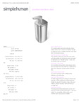 simplehuman KT1183 10 oz. Stainless Steel Pulse Pump Soap Dispenser Spec Sheet