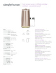 simplehuman ST1064 Rose Gold Pump Spec Sheet
