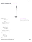 simplehuman ST1501 Steel Sanitizer Stand Spec Sheet simplehuman ST1501 Steel Sanitizer Stand Spec Sheet