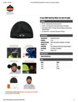SKULL CAP WINTER HAT WITH LED LIGHTS - SPEC SHEET
