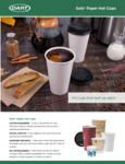 Solo Paper Hot Cups Specsheet