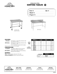 Sorting Table Spec Sheet