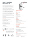 Spec Sheet for Alto-Shaam 1750-SK Spec Sheet for Alto-Shaam 1750-SK