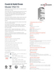 Spec Sheet for Alto-Shaam 1750-TH Spec Sheet for Alto-Shaam 1750-TH