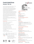 Spec Sheet for Alto-Shaam 750-SK Spec Sheet for Alto-Shaam 750-SK