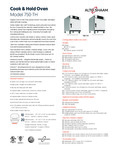 Spec Sheet for Alto-Shaam 750-TH Spec Sheet for Alto-Shaam 750-TH