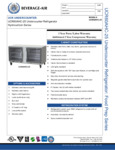 Specsheet for Beverage-Air UCR60AHC-25 Undercounter Refrigerator