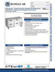 Specsheet for Beverage-Air UCRD67AHC-4 Undercounter Refrigerator Specsheet for Beverage-Air UCRD67AHC-4 Undercounter Refrigerator