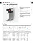 Specsheet for Fetco Automatic Airpot Brewer Specsheet for Fetco Automatic Airpot Brewer
