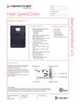Specsheet for Merrychef eikon e1s High-Speed Oven