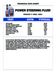 Lucas Oil Power Steering Fluid Specsheet Lucas Oil Power Steering Fluid Specsheet