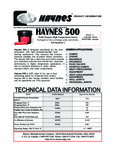 Tech-Sheet-Haynes-500-Reduced-File-Size Tech-Sheet-Haynes-500-Reduced-File-Size
