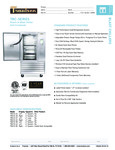 Traulsen TBC Blast Chiller Spec sheet Traulsen TBC Blast Chiller Spec sheet