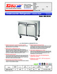 Turbo Air Refrigeration MUR-34S-N6 Fridge Specsheet Turbo Air Refrigeration MUR-34S-N6 Fridge Specsheet