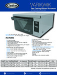 VariKwik Oven Fast Cooking without Microwave Specsheet VariKwik Oven Fast Cooking without Microwave Specsheet