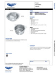 Vollrath Contoured and Straight-Sided Round Sinks Specsheet Vollrath Contoured and Straight-Sided Round Sinks Specsheet