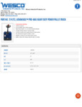 Wesco 274723 Specsheet Wesco 274723 Specsheet