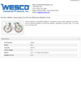 Wesco 934250051 Casters Specsheet