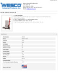 Wesco 934260130 Lift Specsheet