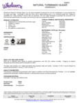 Wholesome Natural Turbinado Sugar Spec Sheet