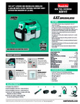 Makita XCV11 Spec Sheet Makita XCV11 Spec Sheet
