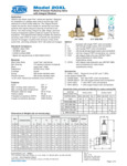 Zurn Model 20XL Specsheet Zurn Model 20XL Specsheet