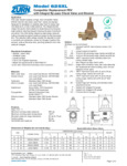 Zurn REG-625XL Specsheet Zurn REG-625XL Specsheet