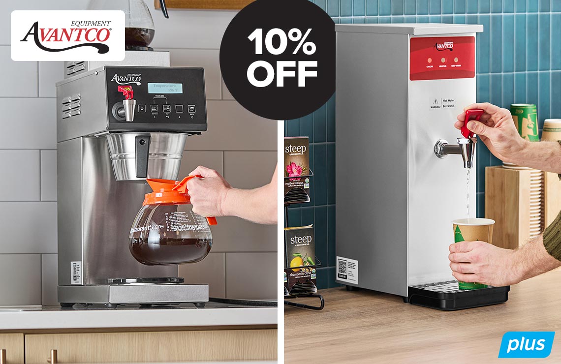 10% Off Avantco Equipment Tea & Coffee Supplies, For Bold, Balanced Brews, use code: YUMMY