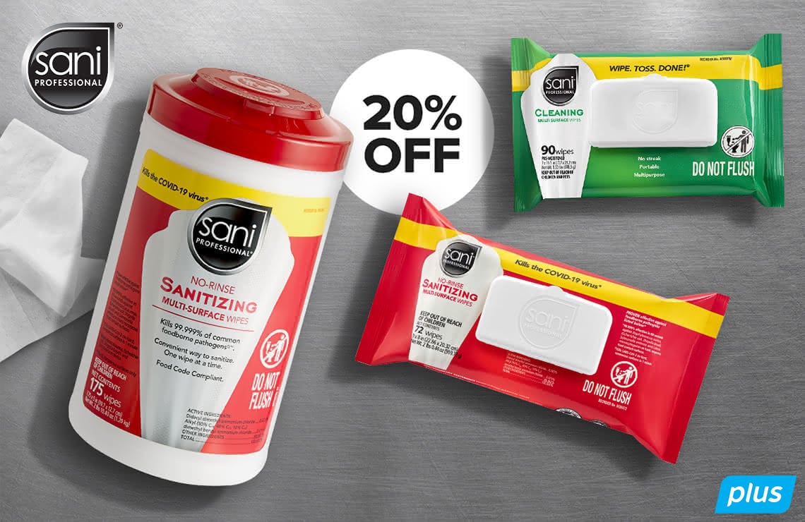 20% Off Sanitizing Products Skip the Bucket, Grab the Wipes use code SANIPRO