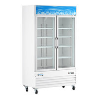 Avantco GDC-40-HC 48" White Customizable Swing Glass Door Merchandiser Refrigerator with LED Lighting