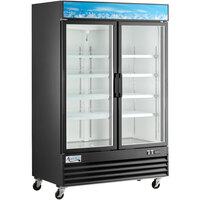 Avantco GDC-49-HC 53" Black Customizable Swing Glass Door Merchandiser Refrigerator with LED Lighting