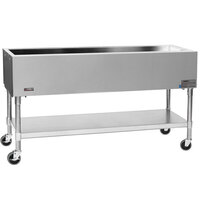 Eagle Group PCP-4 63 1/2" Mobile Ice-Cooled Cold Food Table with Galvanized Undershelf and Open Base