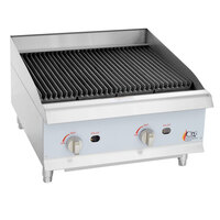 Cooking Performance Group CL-CPG-24-NL 24" Gas Countertop Lava Briquette Charbroiler - 80,000 BTU