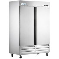 Avantco A Plus AP-49R 55 3/8" Stainless Steel Solid Door Reach-In Refrigerator