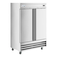 Avantco SS-2F-HC 54" Stainless Steel Two Section Solid Door Reach-In Freezer