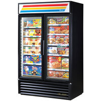 True GDM-43F-HC~TSL01 47 1/8" Black Glass Door Merchandiser Freezer with LED Lighting