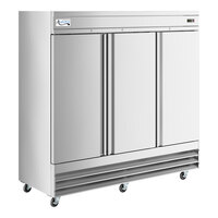 Avantco SS-3F-HC 81 5/16" Stainless Steel Solid Door Reach-In Freezer