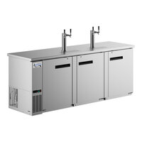 Avantco UDD-4-HC-S Stainless Steel Kegerator / Beer Dispenser with (2) 2 Tap Towers - (4) 1/2 Keg Capacity