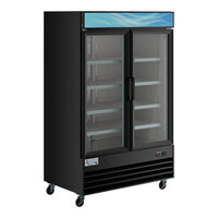 Avantco GDC-49-HC 53" Black Customizable Swing Glass Door Merchandiser Refrigerator with LED Lighting