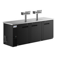 Avantco UDD-4-HC (2) Four Tap Kegerator Beer Dispenser - Black, (4) 1/2 Keg Capacity