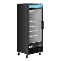 Avantco GDC-23-HC 28 3/8" Black Customizable Left-Hinged Swing Glass Door Merchandiser Refrigerator with LED Lighting