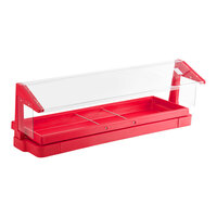 Cambro BBR720158 74" x 24" x 25" Red Buffet / Salad Bar with Free Standing Sneeze Guard