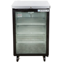 Beverage-Air BB24HC-1-G-B 24" Black Counter Height Glass Door Back Bar Refrigerator