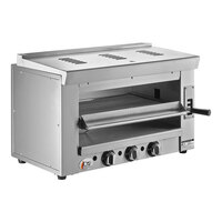 Cooking Performance Group S-36-SB-L 36" Liquid Propane Infrared Salamander Broiler with 36" Heat Shield and Mounting Brackets - 36,000 BTU